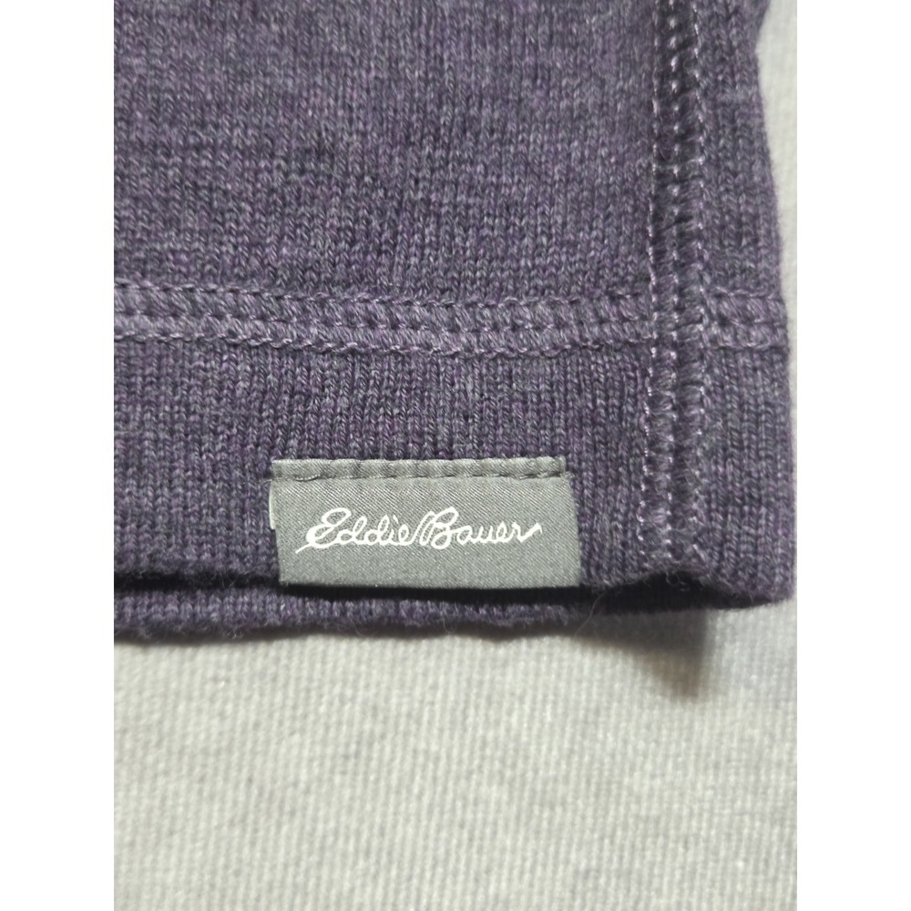 Eddie Bauer Merino Wool Blend Sweater Mens Large Purple Long Sleeve V Neck NWOT - Picture 3 of 9